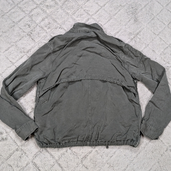 Rails Jacket Women's M Green Pine Light Lyocell Linen Military Full Zip Pockets - Picture 7 of 7